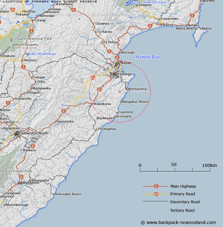 Parkers Bush Scenic Reserve Map New Zealand