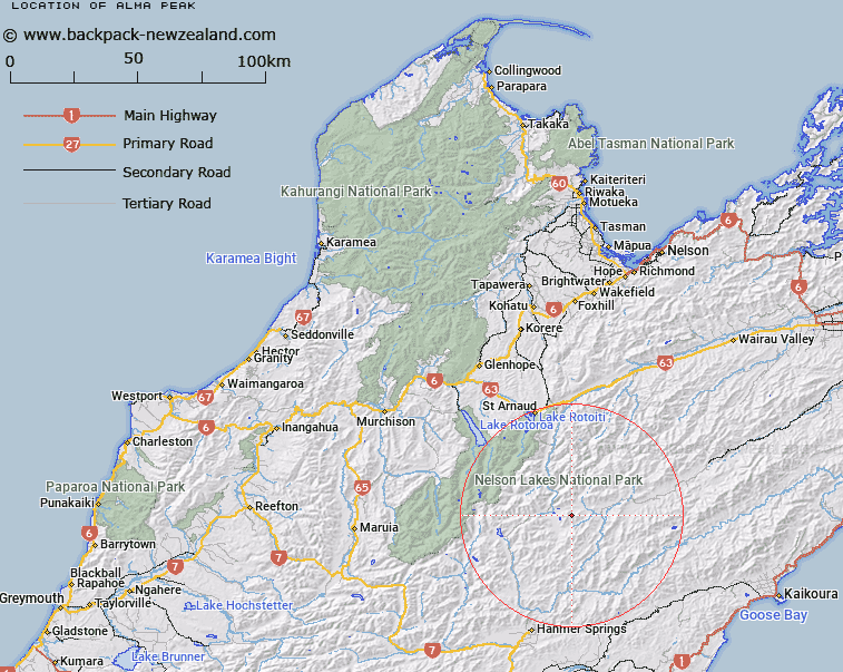 Alma Peak Map New Zealand