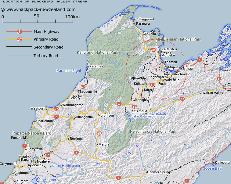 Blackbird Valley Stream Map New Zealand
