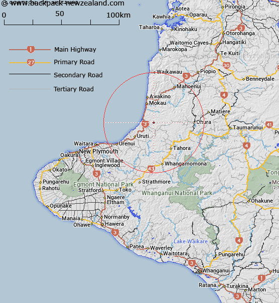 Hutiwai Map New Zealand