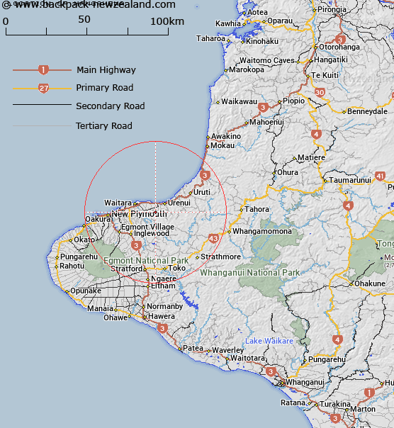 Mangahewa Map New Zealand