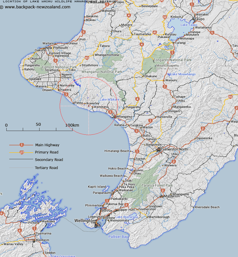 Lake Waiau Wildlife Management Reserve Map New Zealand