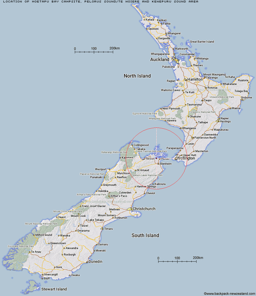 Moetapu Bay Campsite Map New Zealand