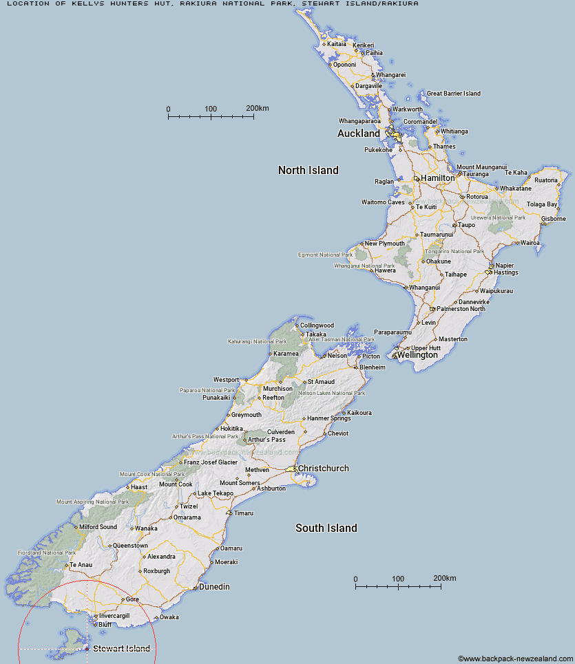 Kellys Hunters Hut Map New Zealand