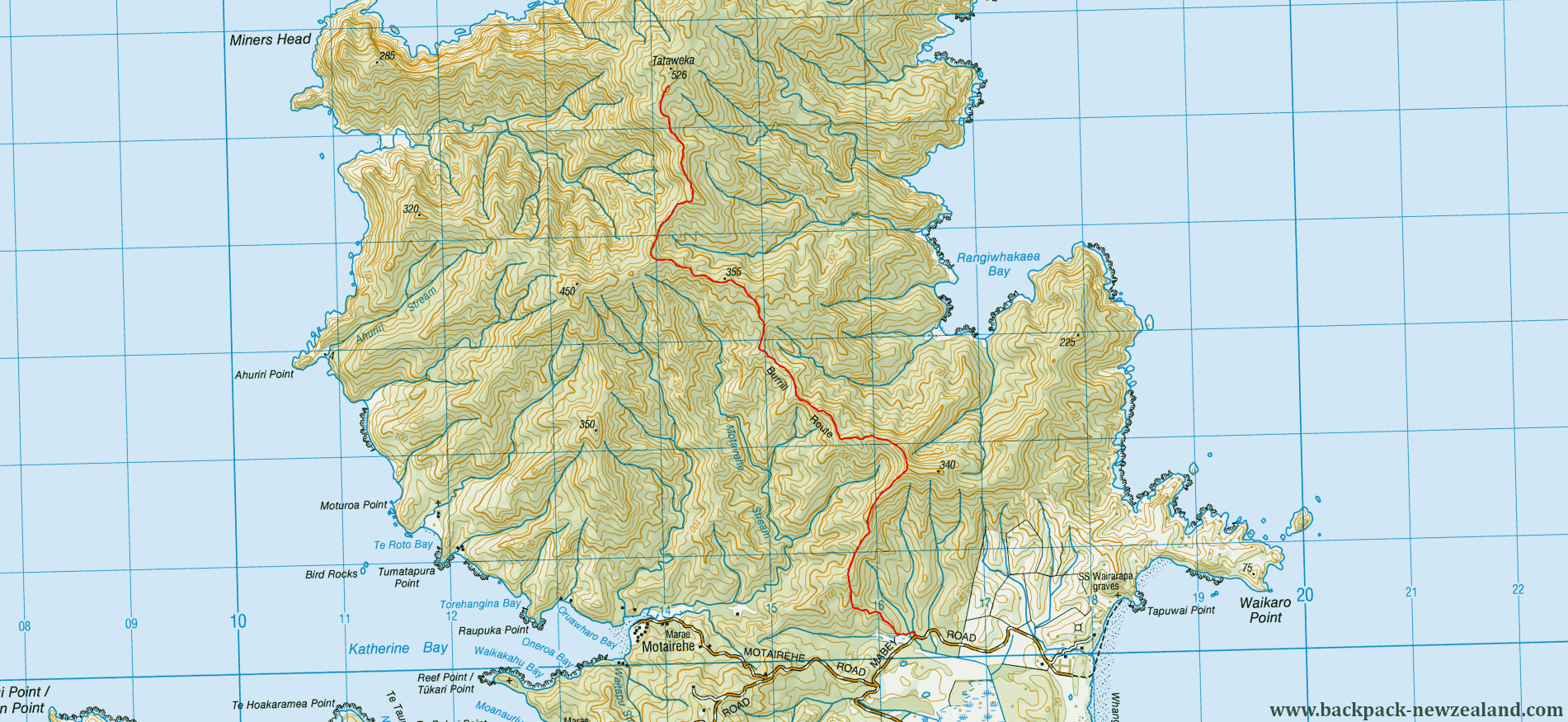 Burrill Route Map - New Zealand Tracks