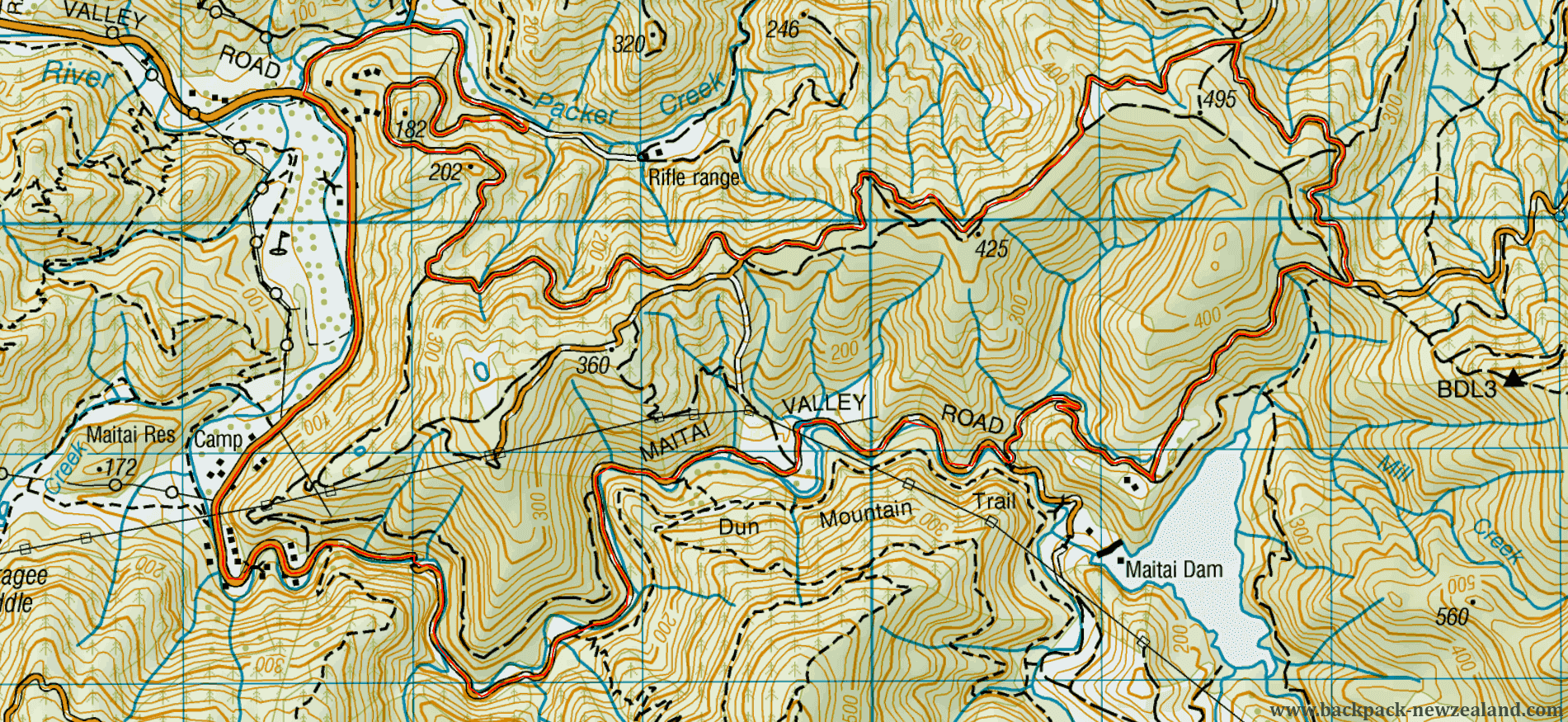 Central And Teal Saddle Loop Map - New Zealand Tracks