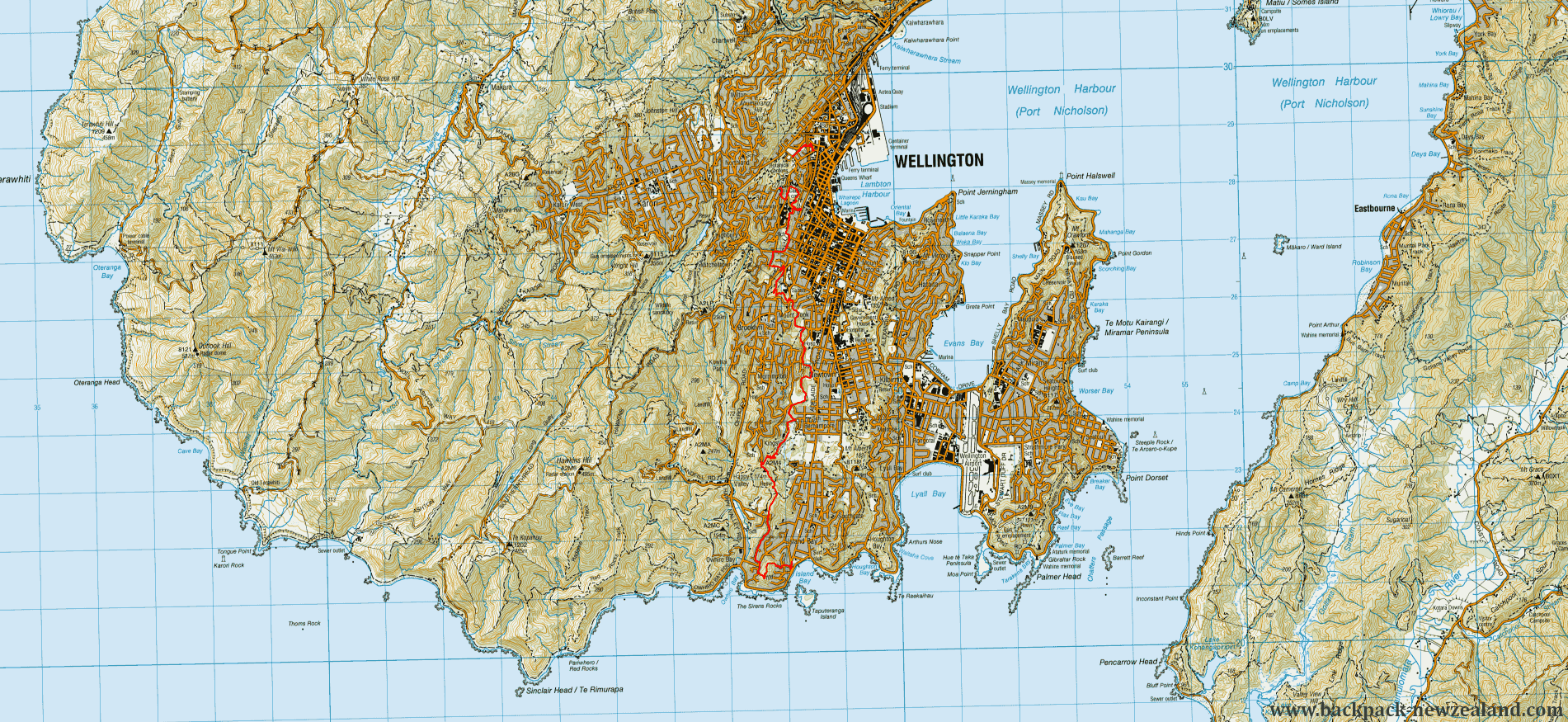 City to Sea Walkway Map - New Zealand Tracks