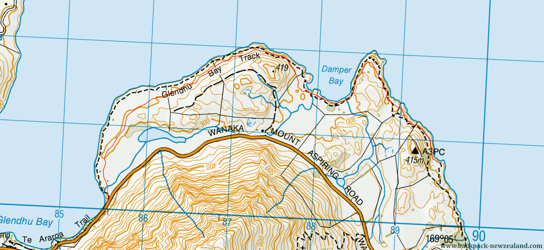 Dampier Bay Track Map - New Zealand Tracks