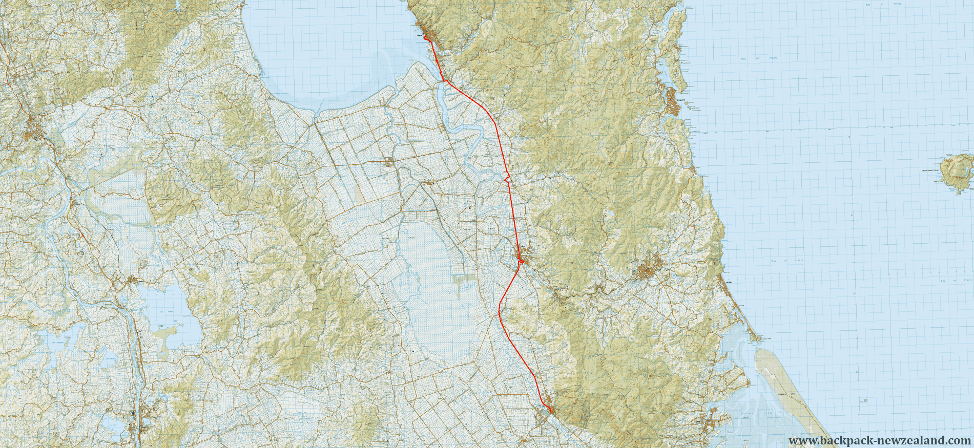 Hauraki Rail Trail - Main Section Map - New Zealand Tracks
