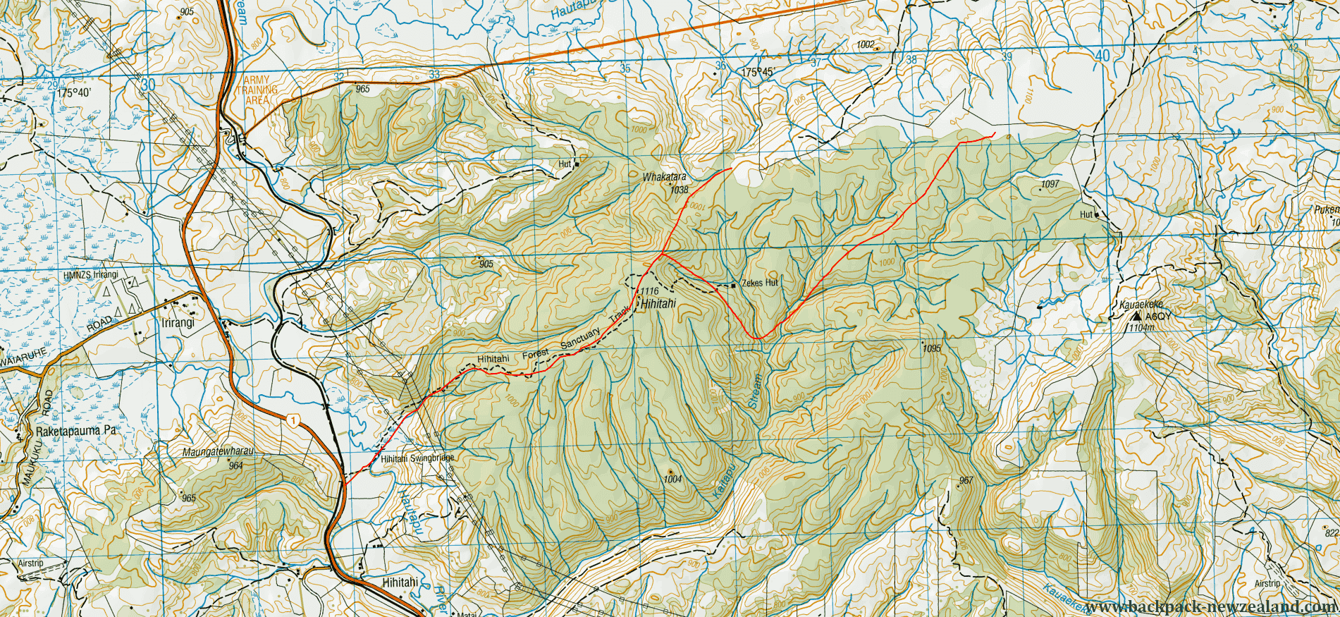 Hihitahi Forest Sanctuary Track Map - New Zealand Tracks