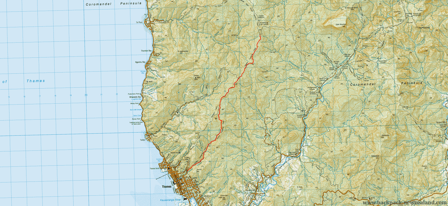 Karaka Tramping Track Map - New Zealand Tracks