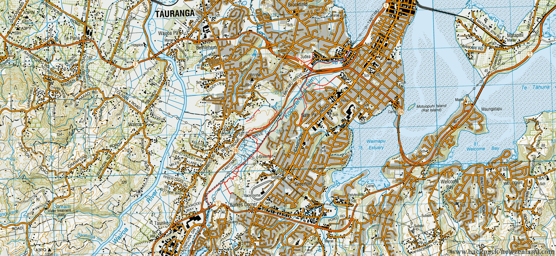 Kopurererua Valley Map - New Zealand Tracks