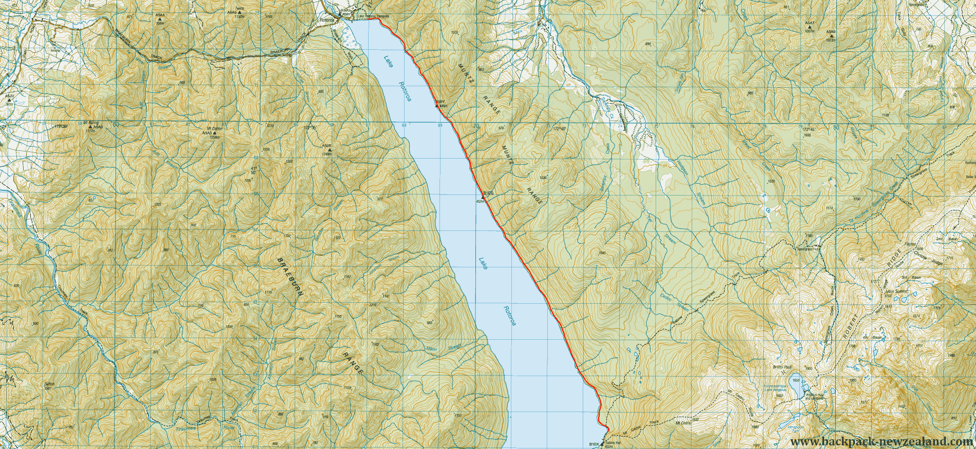 Lake Rotoroa Route Map - New Zealand Tracks