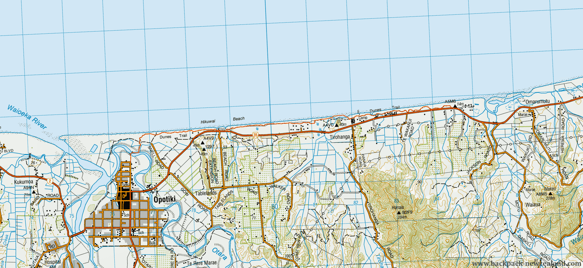 Motu Trail Map - New Zealand Tracks