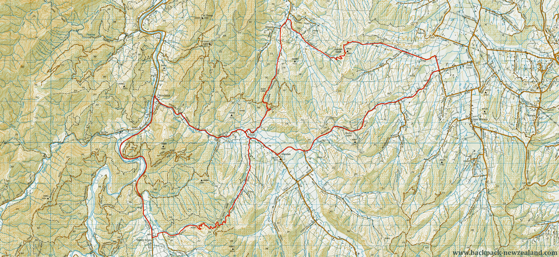 Neudorf Valley Map - New Zealand Tracks