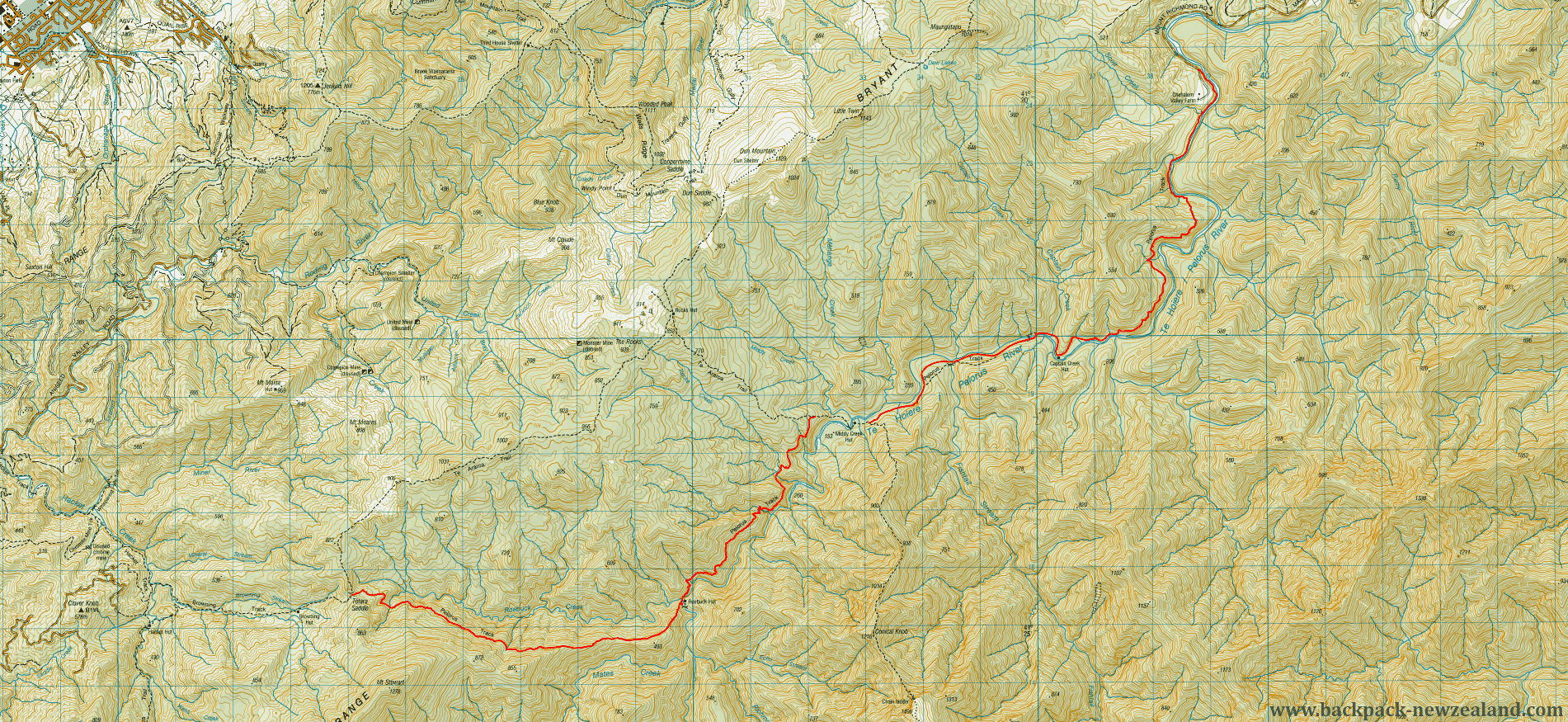 Pelorus Track Map - New Zealand Tracks