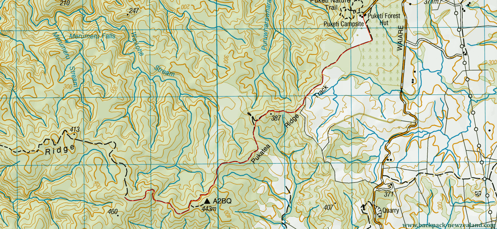 Pirau Ridge Track Map - New Zealand Tracks
