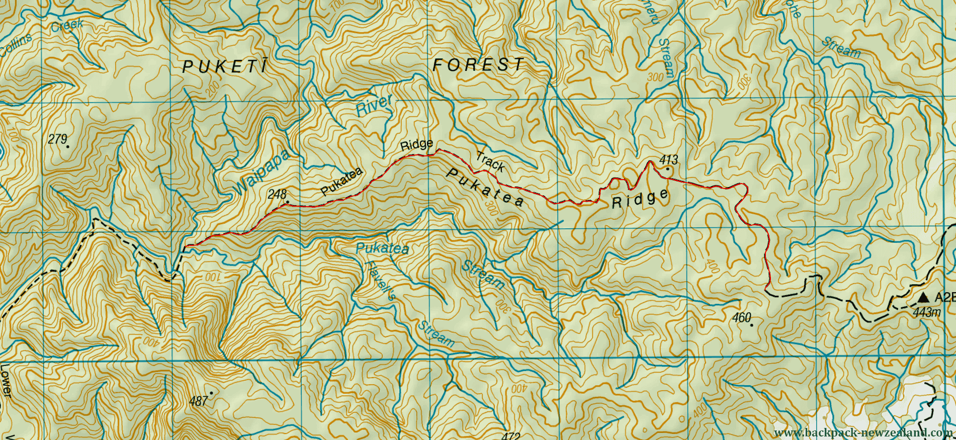 Pukatea Ridge Track Map - New Zealand Tracks