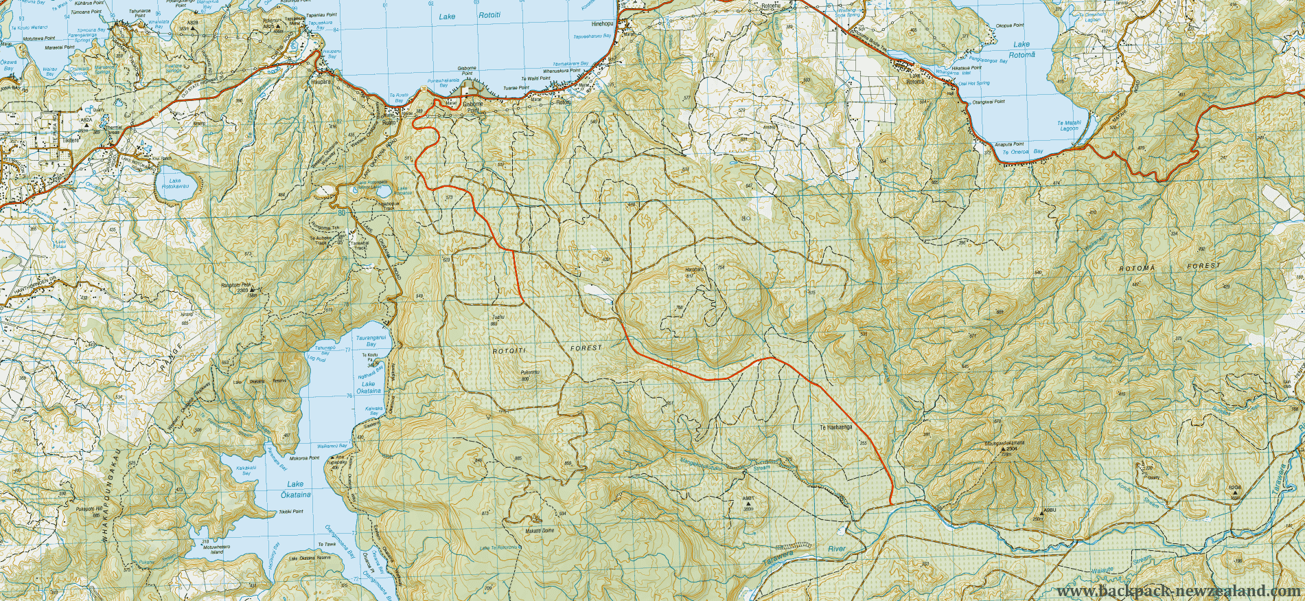 Rotoiti Rd Map - New Zealand Tracks