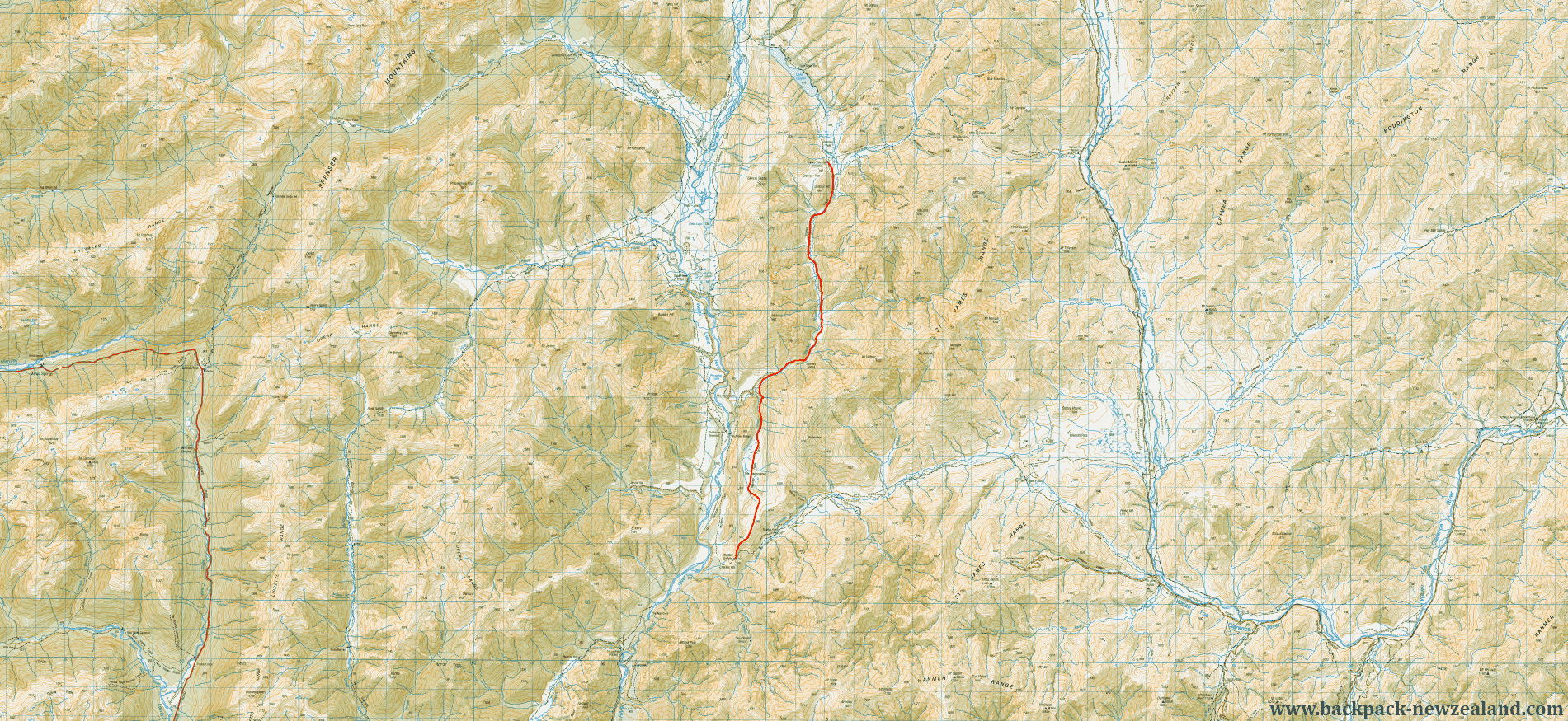 Stanley River Track Map - New Zealand Tracks