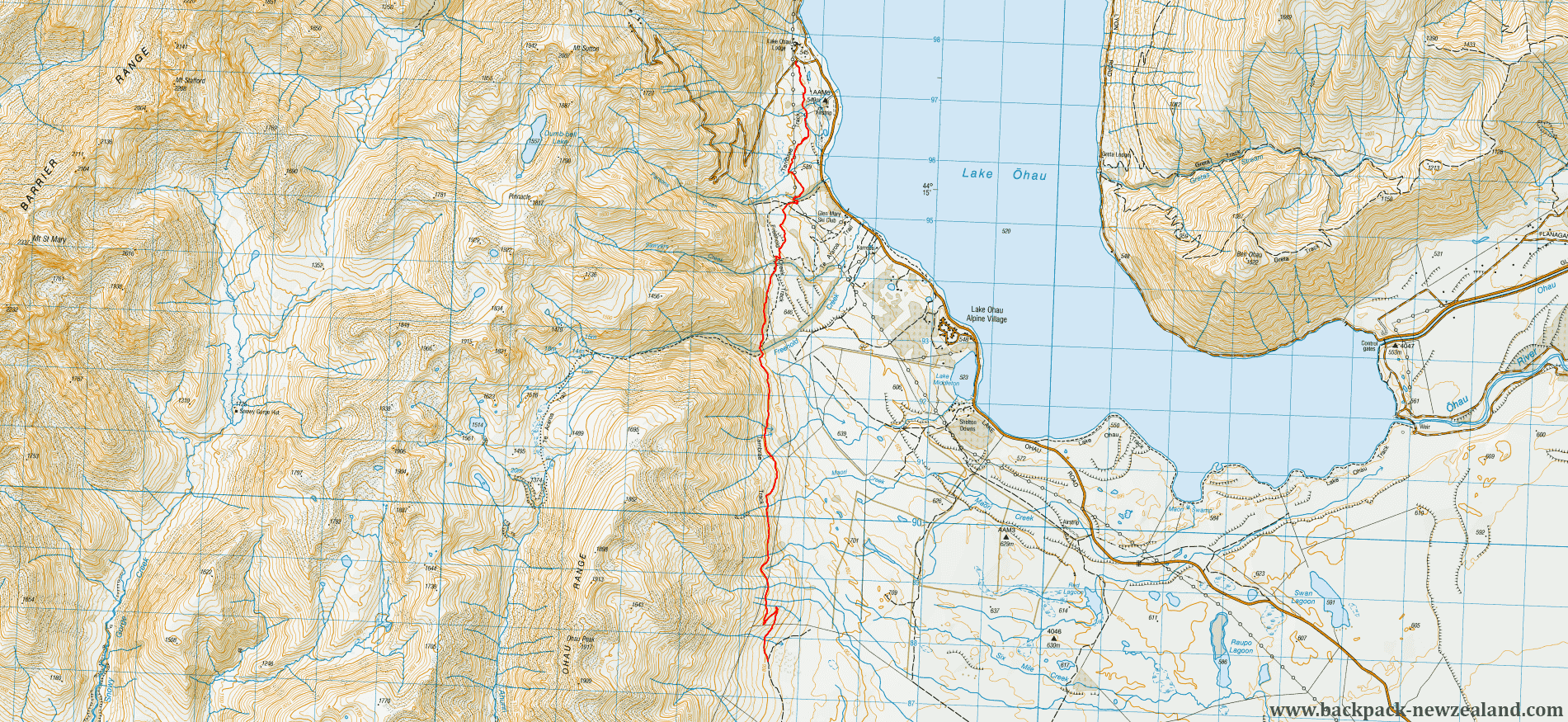 Tarnbrae Track Map - New Zealand Tracks