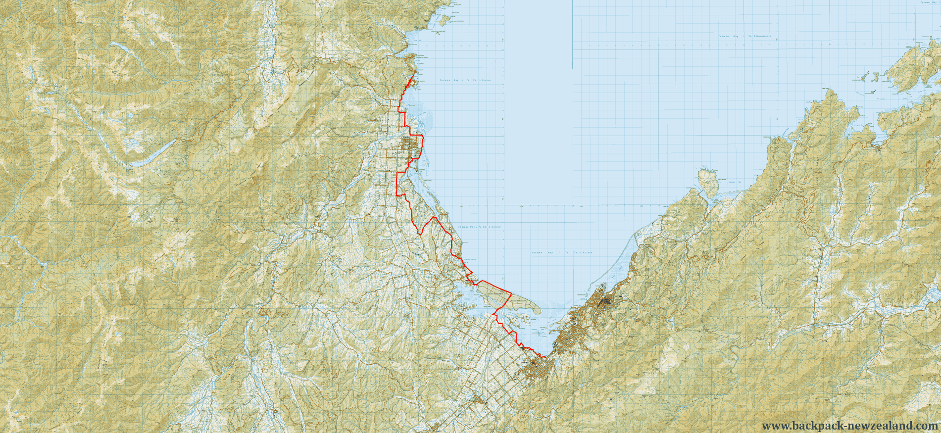 Tasman's Great Taste Trail - Coastal Route Map - New Zealand Tracks