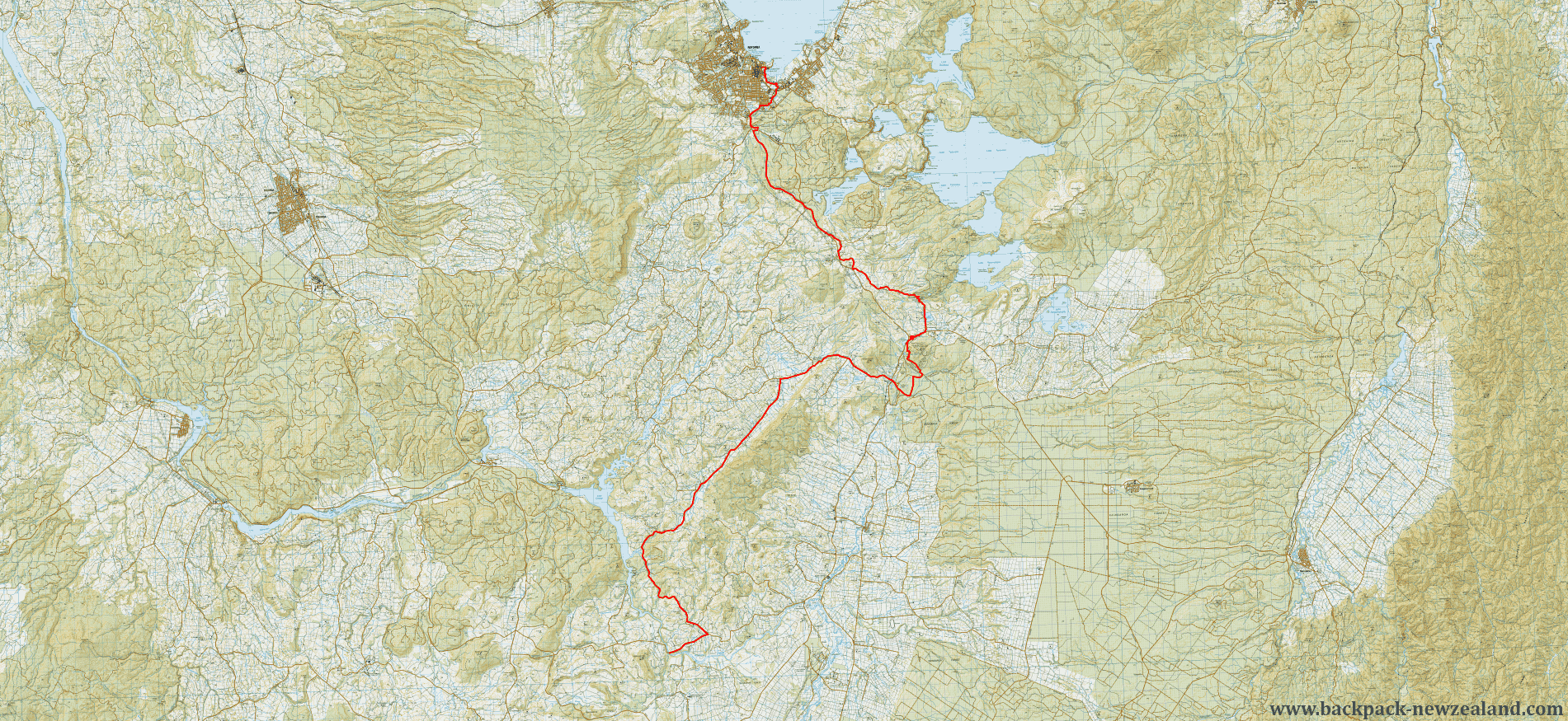 Te Ara Ahi (The Pathway of Fire) Map - New Zealand Tracks