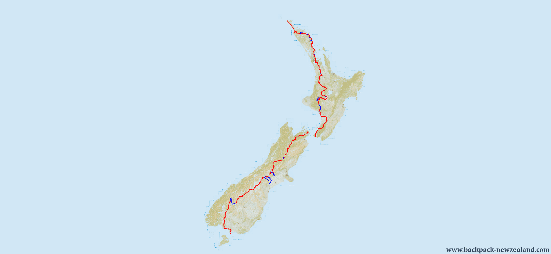 Te Araroa Trail Map - New Zealand Tracks