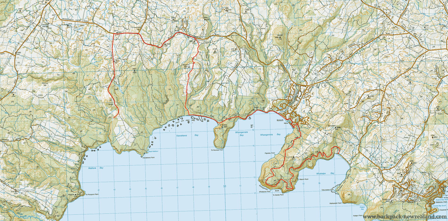 The Lake Track - Main section Map - New Zealand Tracks