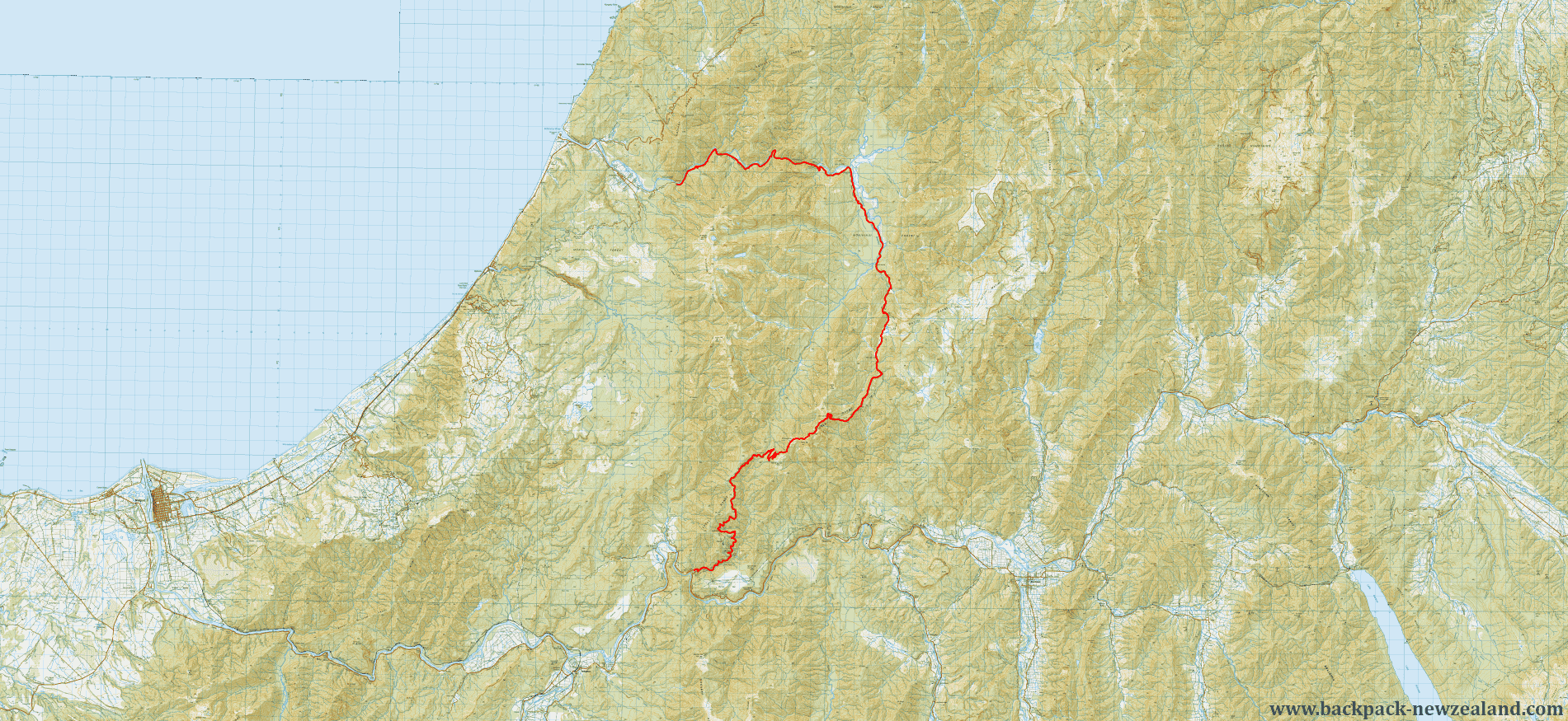 The Old Ghost Road Map - New Zealand Tracks