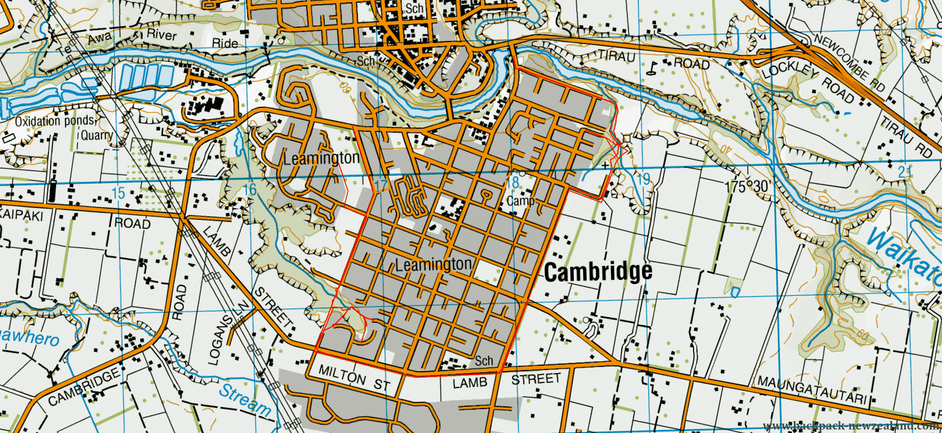 Town Belt Walk Way - Leamington Map - New Zealand Tracks