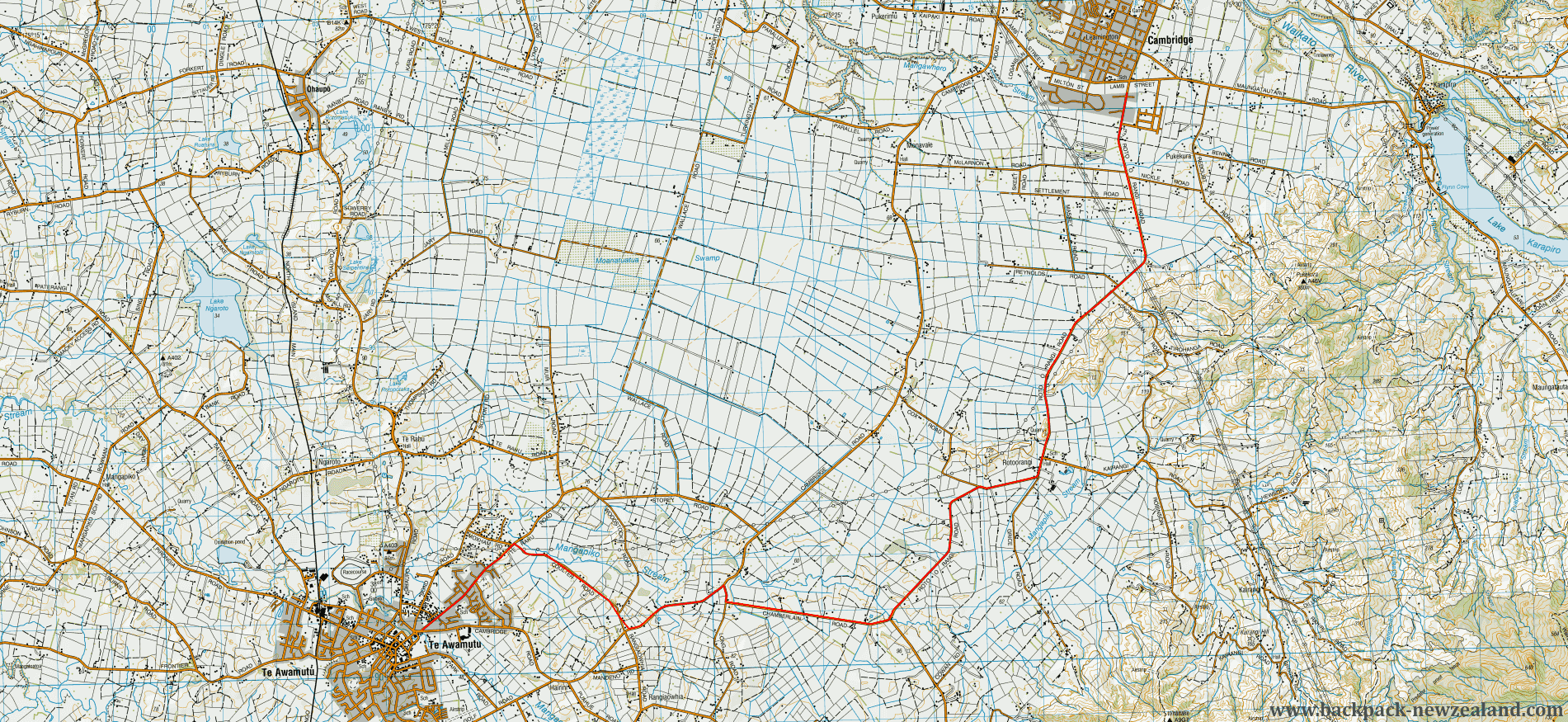 WA01 B Map - New Zealand Tracks
