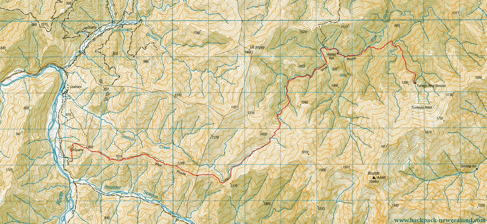 Wye Route Map - New Zealand Tracks
